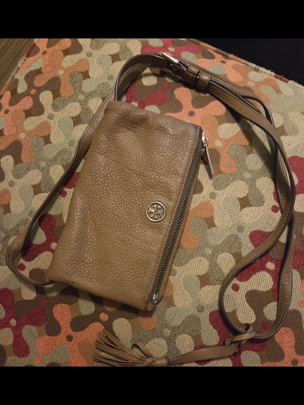 Tory Burch Tan Pebbled Leather Crossbody
